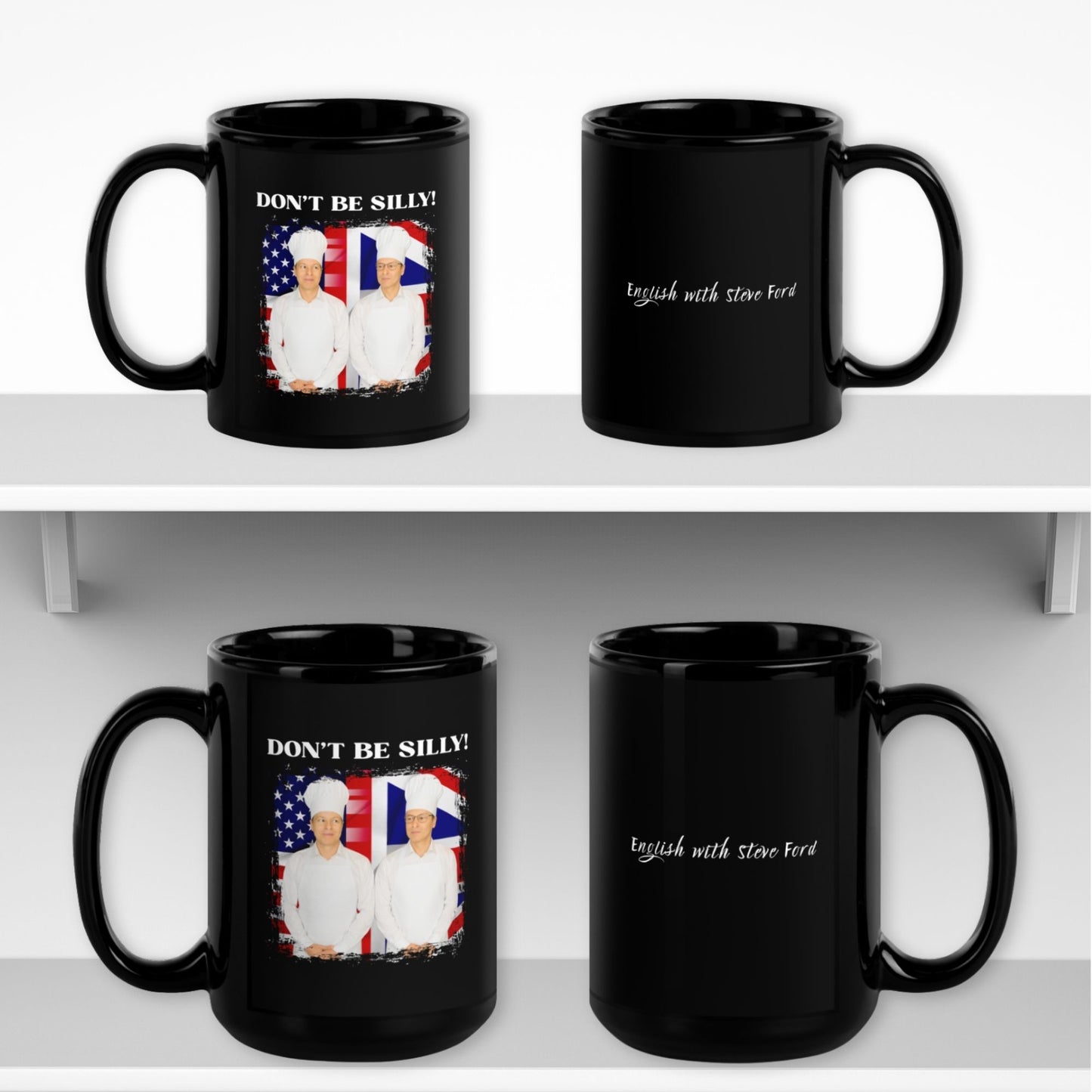 Don't Be Silly! Cook Black Ceramic Mug