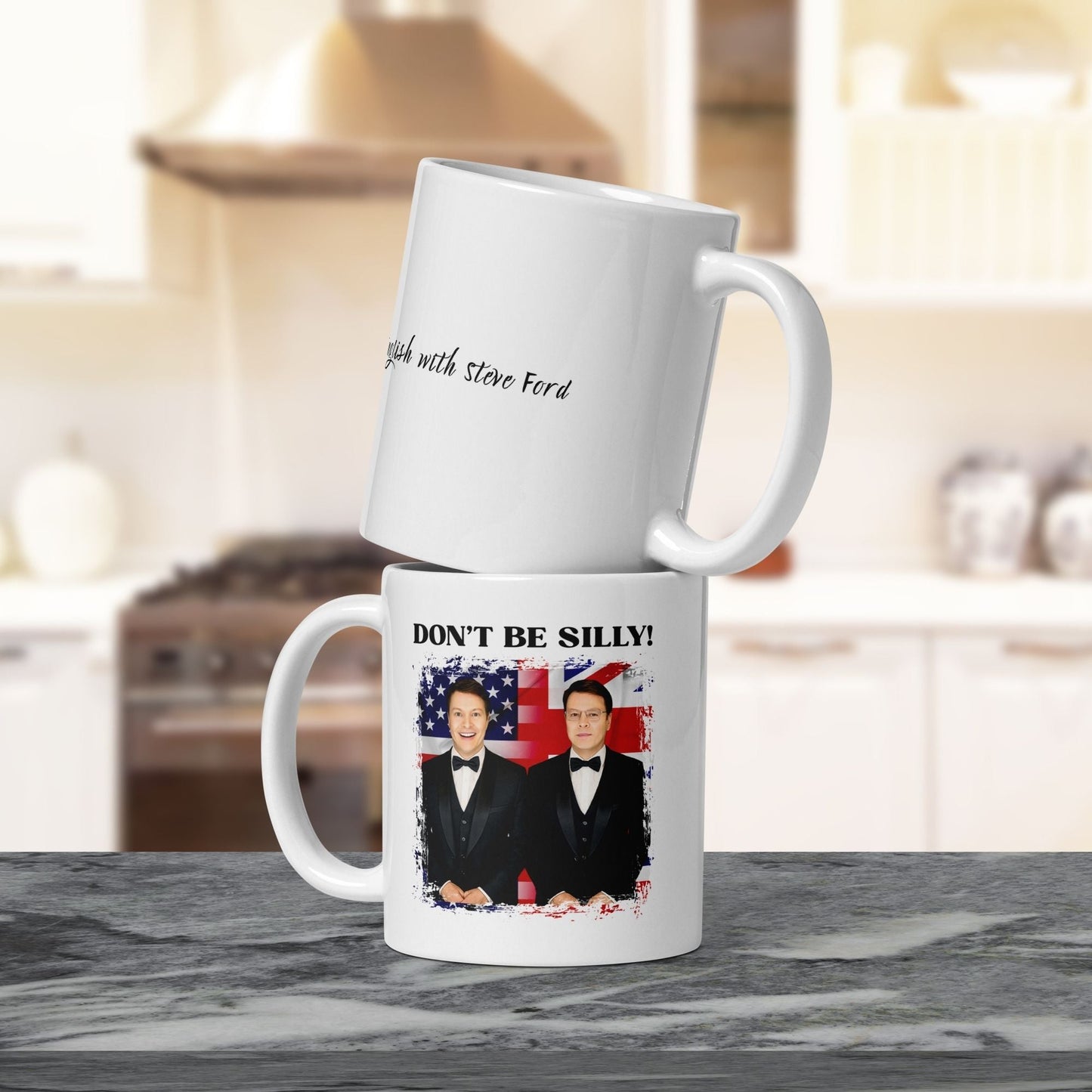 Don't Be Silly! Tuxedo White Ceramic Mug