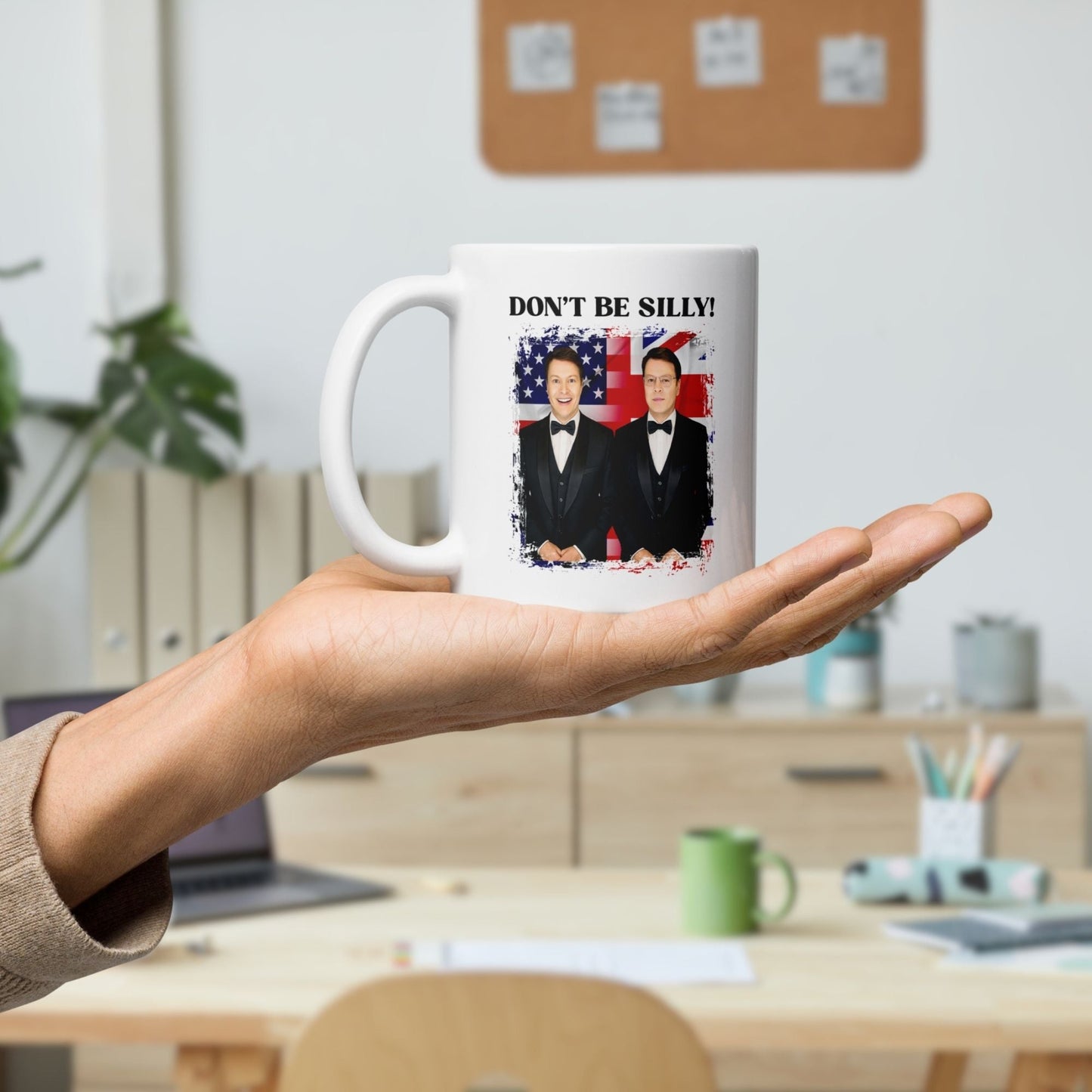 Don't Be Silly! Tuxedo White Ceramic Mug