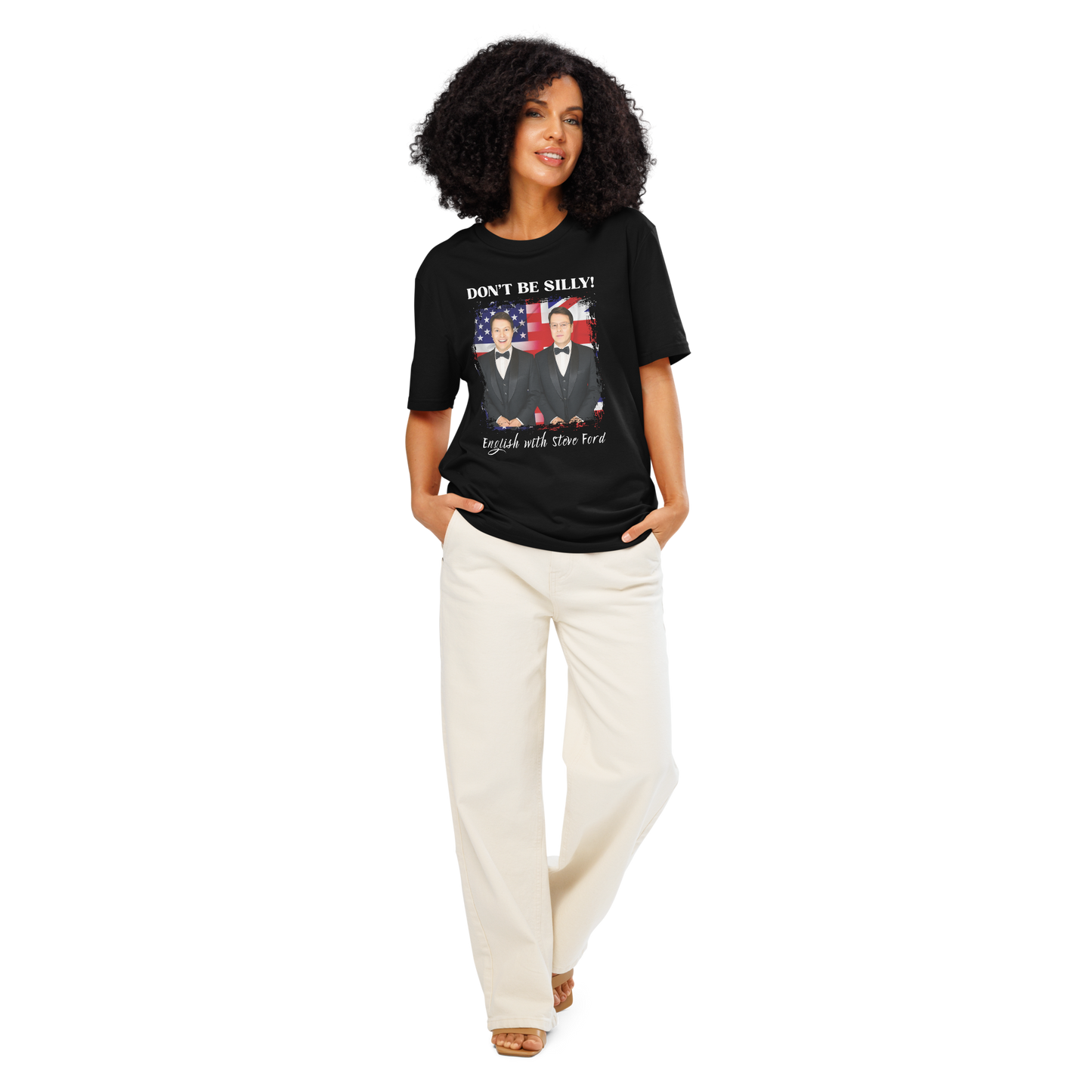 Don't Be Silly! Unisex Tuxedo T‑Shirt – Funny English Teacher Tee