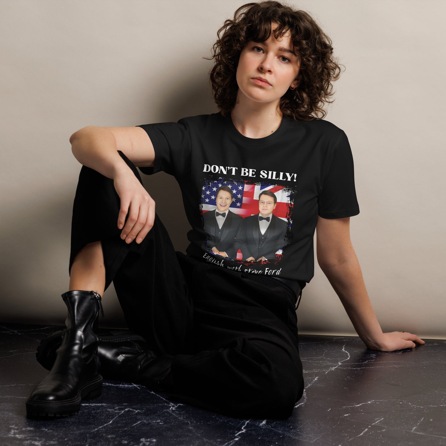 Don't Be Silly! Unisex Tuxedo T‑Shirt – Funny English Teacher Tee
