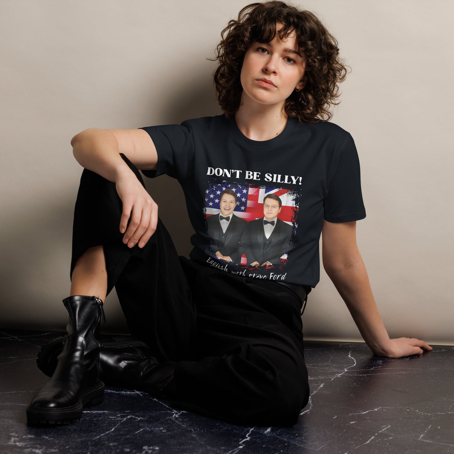 Don't Be Silly! Unisex Tuxedo T‑Shirt – Funny English Teacher Tee