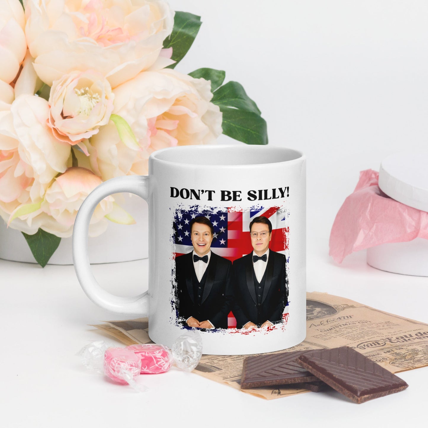 Don't Be Silly! Tuxedo White Ceramic Mug