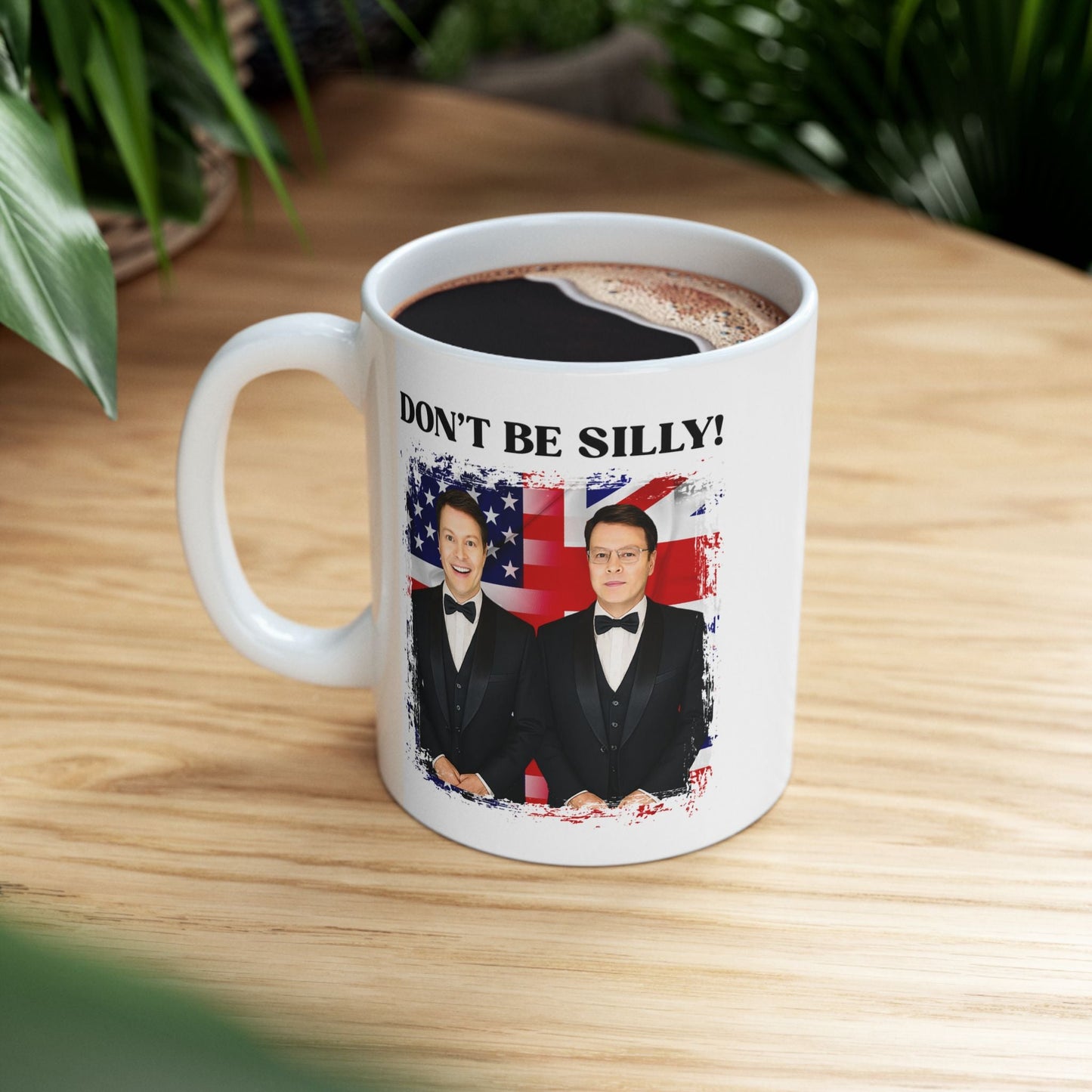 Don't Be Silly! Tuxedo White Ceramic Mug