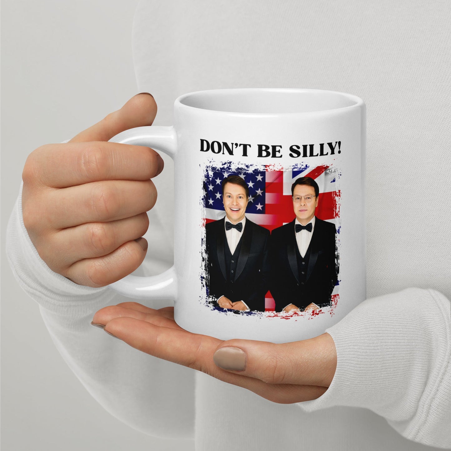 Don't Be Silly! Tuxedo White Ceramic Mug
